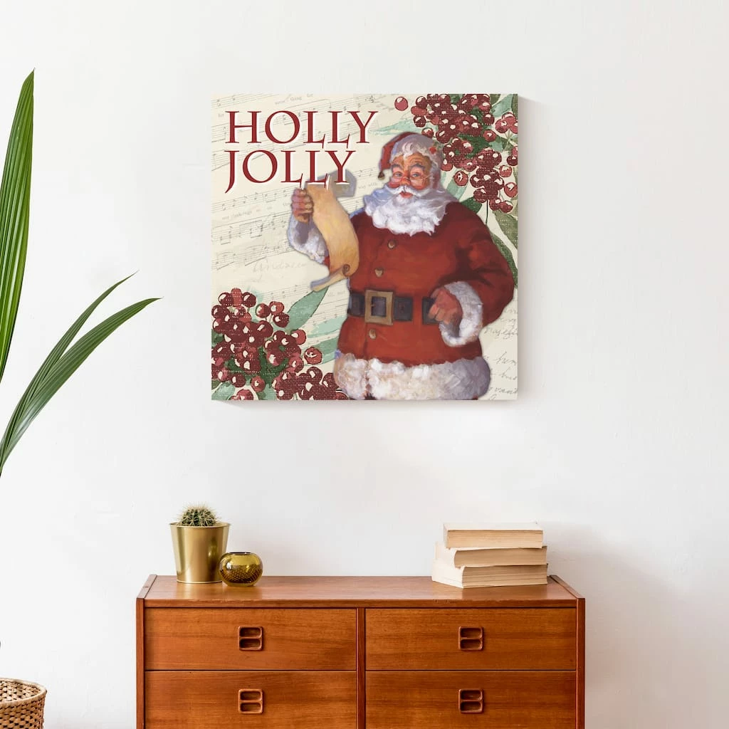 Hot Sale π Holly Jolly Santa 20x20 Canvas Wall Art by Designs Direct π - Image 5