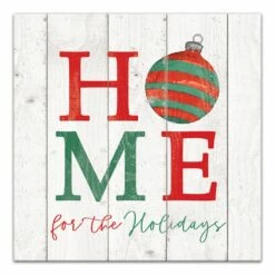 Deals ⌛ Home For Holidays Ornament 20x20 Canvas Wall Art by Designs Direct 🎁