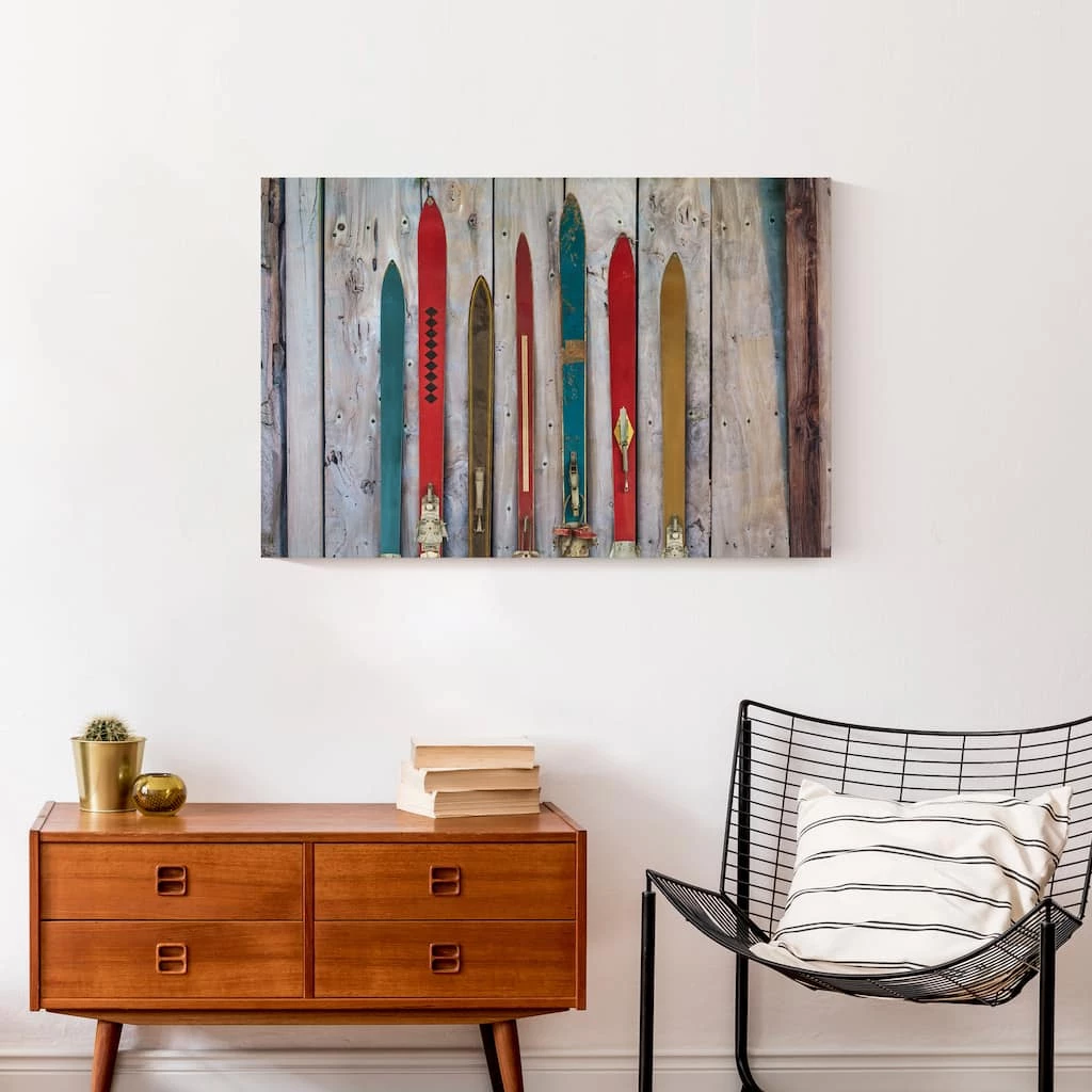 Buy π Vintage Skis 30x20 Canvas Wall Art by Designs Direct π - Image 4