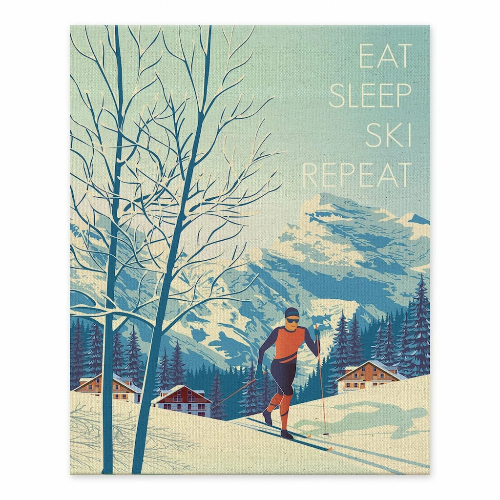 Best Pirce β Eat Sleep Ski Repeat 8x10 Tabletop Canvas by Designs Direct β¨
