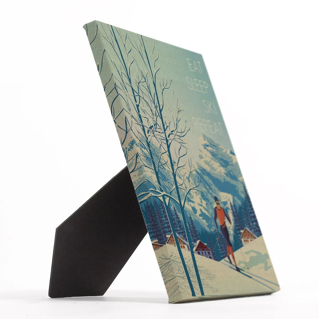 Best Pirce β Eat Sleep Ski Repeat 8x10 Tabletop Canvas by Designs Direct β¨ - Image 2