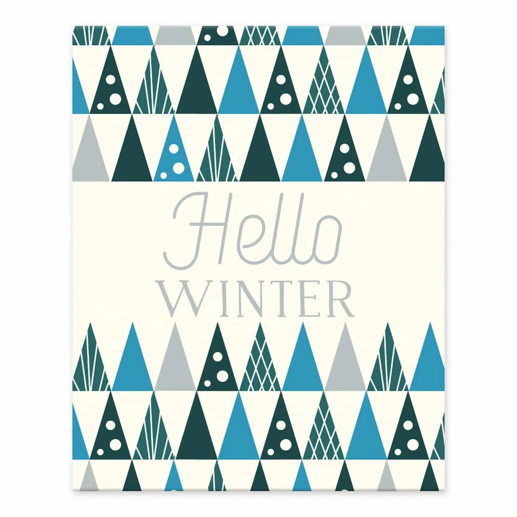 Brand new β Mod Cool Tree Pattern Hello Winter 8x10 Tabletop Canvas by Designs Direct π₯
