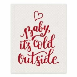 Brand new ๐ Baby Its Cold Outside Dotted Background 8x10 Tabletop Canvas by Designs Direct ๐งจ