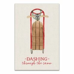 New 🥰 Dashing Snow Sled 20x30 Canvas Wall Art by Designs Direct 👏