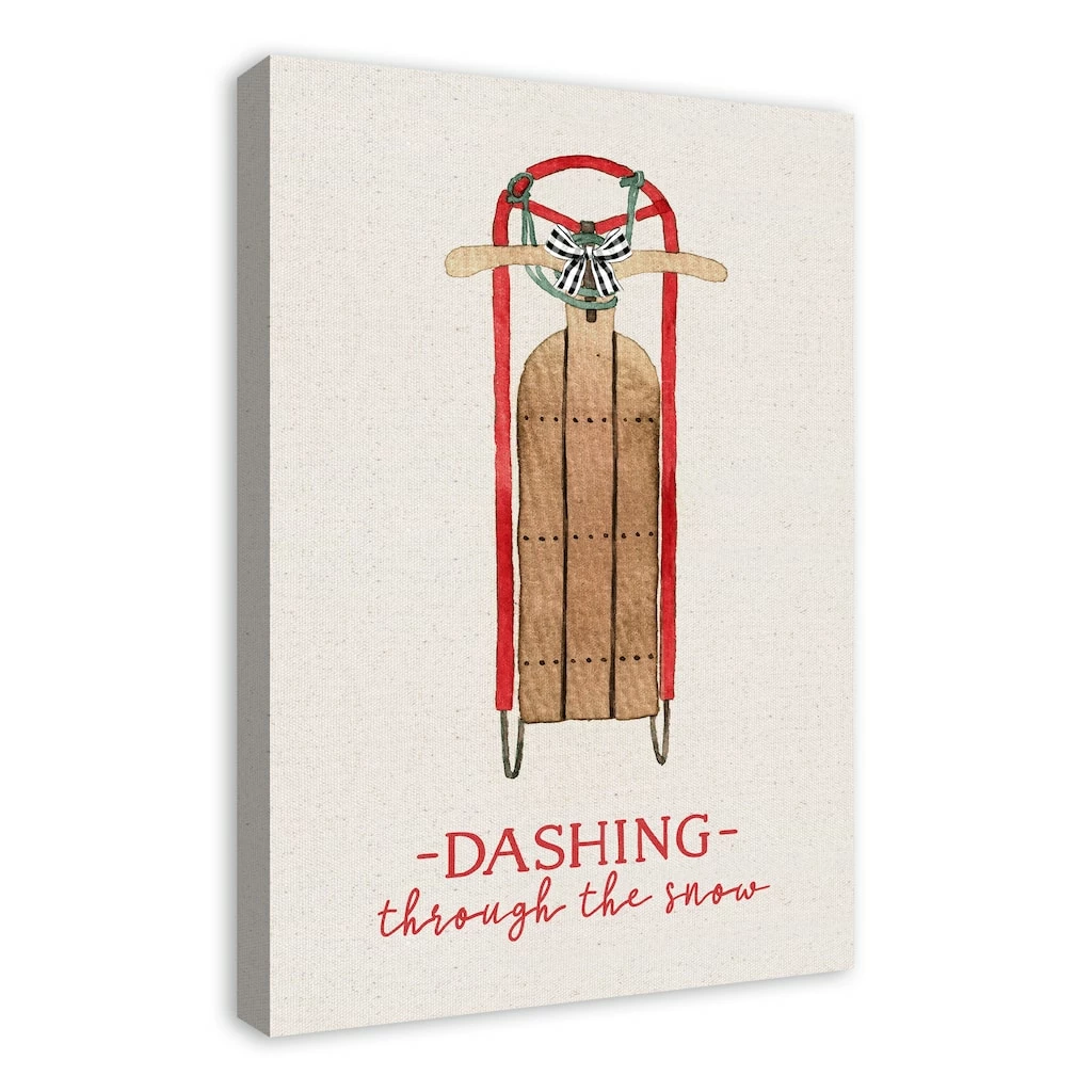 New π₯° Dashing Snow Sled 20x30 Canvas Wall Art by Designs Direct π - Image 2