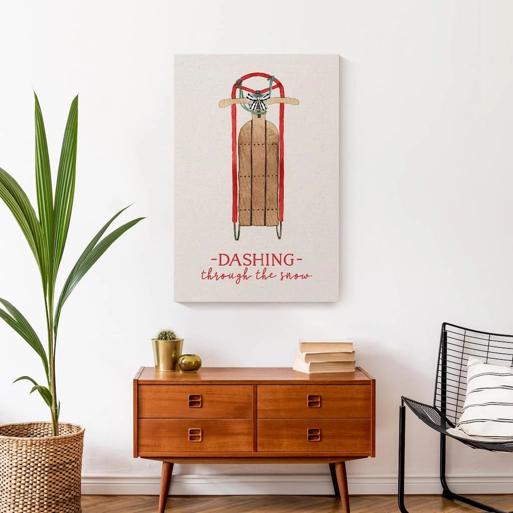 New π₯° Dashing Snow Sled 20x30 Canvas Wall Art by Designs Direct π - Image 4