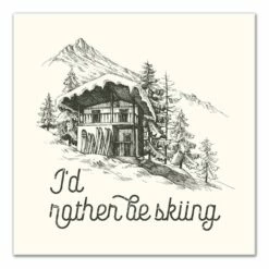 Promo ๐ Rather Be Skiing Cabin 12x12 Canvas Wall Art by Designs Direct โญ