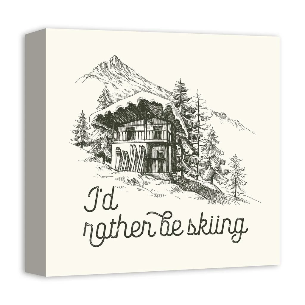 Promo π Rather Be Skiing Cabin 12x12 Canvas Wall Art by Designs Direct β - Image 2
