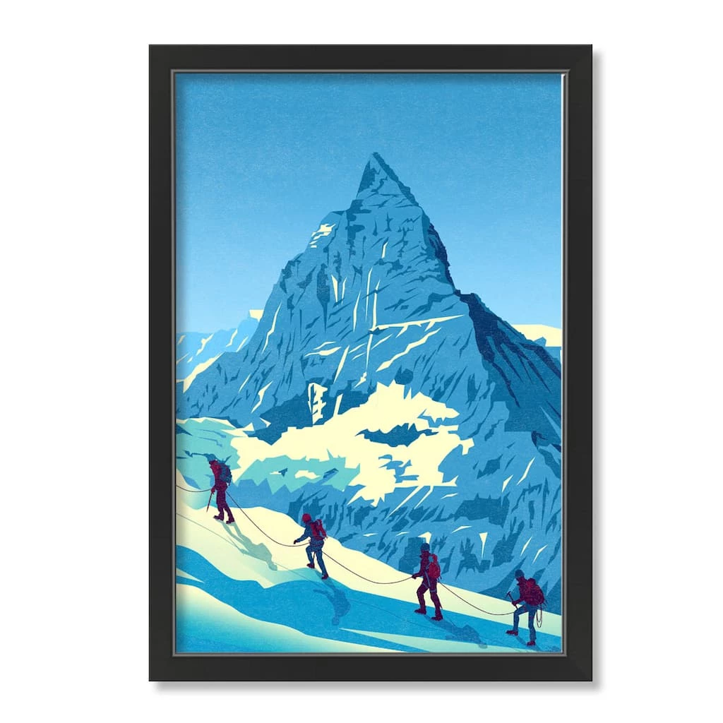 Wholesale π― Mountain Range Hikers Black Framed Print Under Plexiglass by Designs Direct π