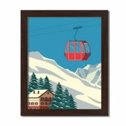 Promo 💯 Ski Lift Lodge Black Framed Print Under Plexiglass by Designs Direct 🔥