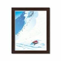 Brand new ๐ Mountain Ski Scene Black Framed Print Under Plexiglass by Designs Direct ๐
