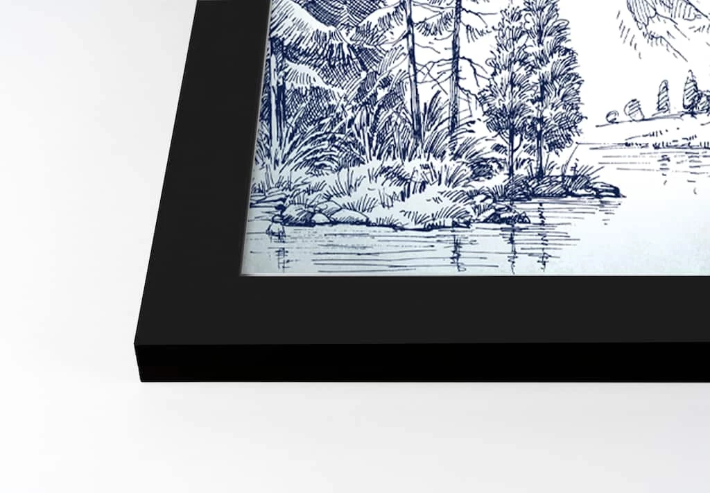 Best Sale 🤩 20" Mountain Forest Drawing Framed Wall Art by Designs Direct 🎉 - Image 2