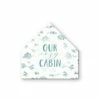 Top 10 👍 Snowy Town Pattern Teal Cozy Cabin 17x17 House Shaped Canvas by Designs Direct ⭐
