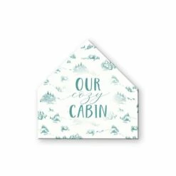 Top 10 👍 Snowy Town Pattern Teal Cozy Cabin 17x17 House Shaped Canvas by Designs Direct ⭐