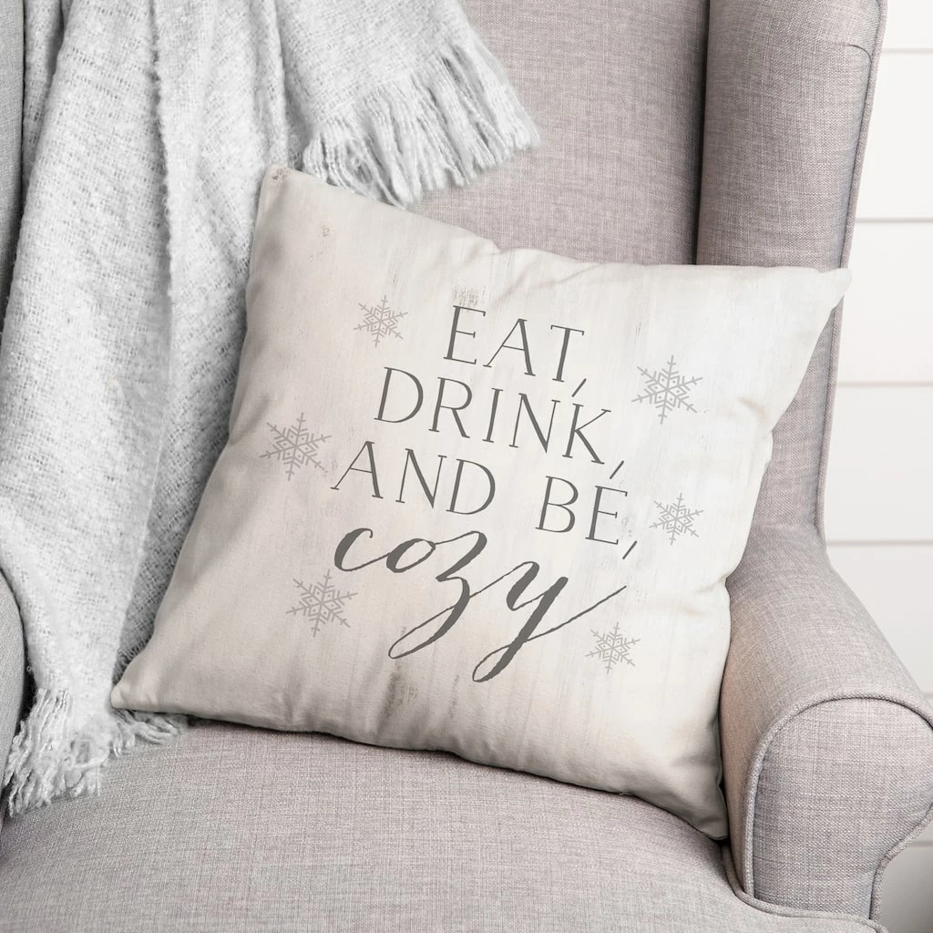 Wholesale ✔️ Eat Drink Be Cozy 18x18 Throw Pillow by Designs Direct 👏 - Image 2