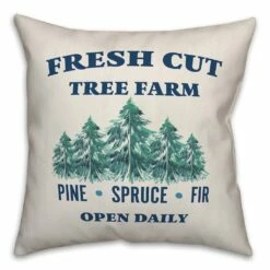 Best Sale ✔️ Fresh Cut Tree Farm 18x18 Throw Pillow by Designs Direct 😀