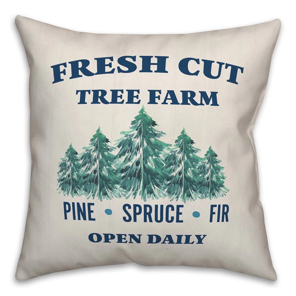 Best Sale โ๏ธ Fresh Cut Tree Farm 18x18 Throw Pillow by Designs Direct ๐
