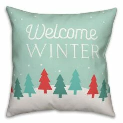 Flash Sale ๐ Welcome Winter Retro Forest 18x18 Throw Pillow by Designs Direct โจ