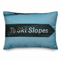 Cheap 🌟 Ski Slopes Arrow Sign 14x20 Throw Pillow by Designs Direct 🎉