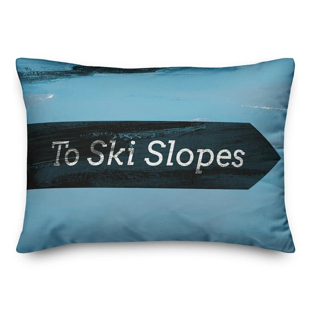 Cheap ๐ Ski Slopes Arrow Sign 14x20 Throw Pillow by Designs Direct ๐