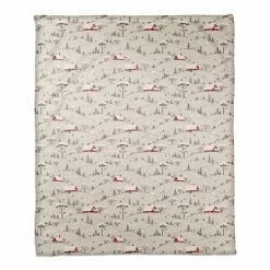 New 🛒 Snowy Village 50x60 Coral Fleece Blanket by Designs Direct 🎉