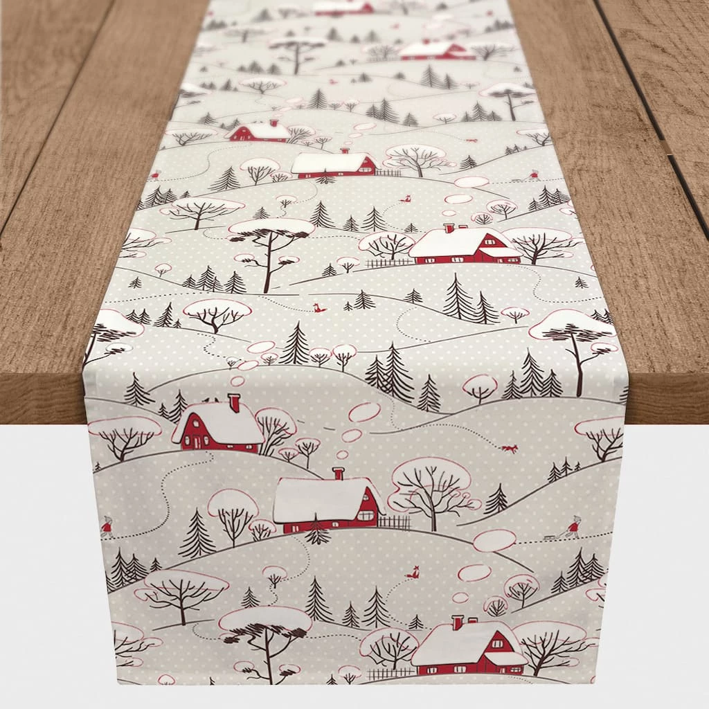 Best Pirce π Snowy Village 16x72 Poly Twill Table Runner by Designs Direct π - Image 2