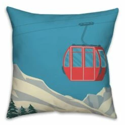 Deals 🌟 Ski Lift Lodge 18x18 Throw Pillow by Designs Direct ✔️