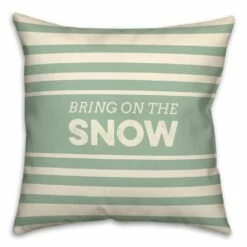 New ✔️ Bring On Snow Stripes 18x18 Throw Pillow by Designs Direct 👏