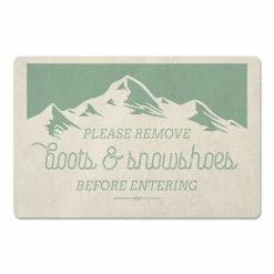 Budget 🥰 Boots And Snowshoes Mountain 27x18 Floor Mat by Designs Direct 💯