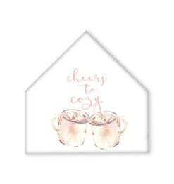 Coupon 👍 Cheers To Cozy Mugs 12x12 House Shaped Canvas by Designs Direct 🎉