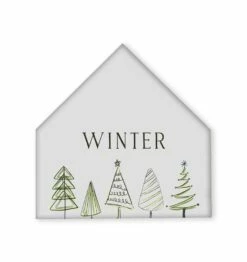 New 👍 Tree Doodle Winter 12x12 House Shaped Canvas by Designs Direct 🔔