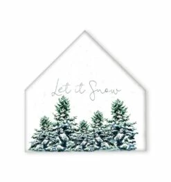 Brand new ✔️ Winter Trees Let Snow 12x12 House Shaped Canvas by Designs Direct 😀