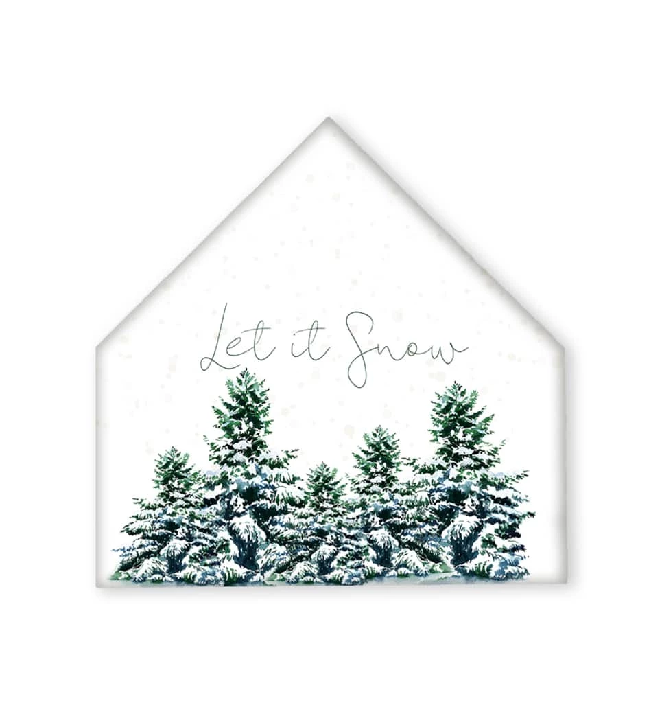 Brand new βοΈ Winter Trees Let Snow 12x12 House Shaped Canvas by Designs Direct π