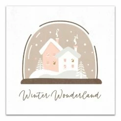 Cheapest 🧨 Winter Wonderland Snow Globe 24x24 Canvas Wall Art by Designs Direct ✔️