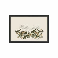 New 🎁 30" Holly Jolly Greenery Black Framed Print Wall Art by Designs Direct ❤️