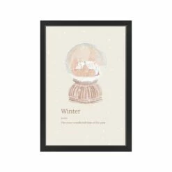Deals ⌛ 30" Snow Globe Winter Black Framed Print Wall Art by Designs Direct 👍