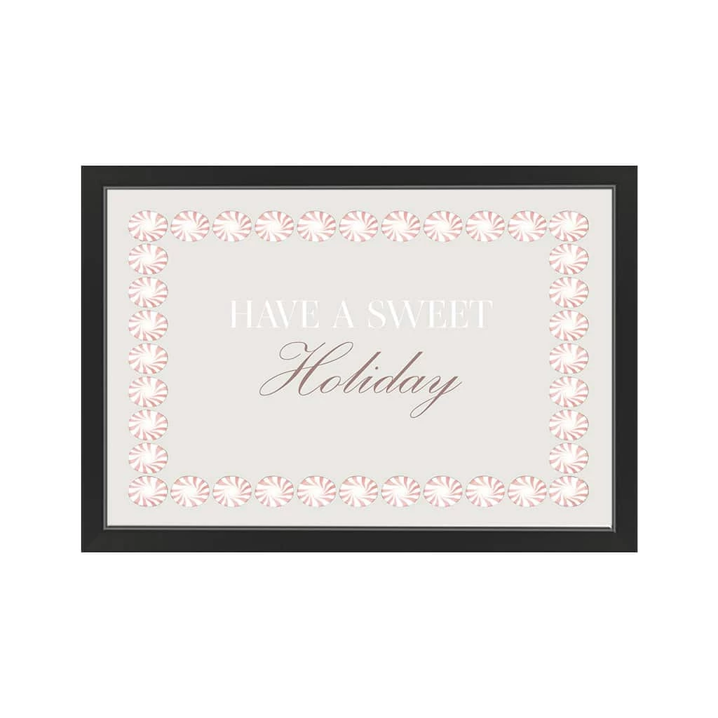 Wholesale ๐ 30" Sweet Holiday Peppermint Black Framed Print Wall Art by Designs Direct ๐