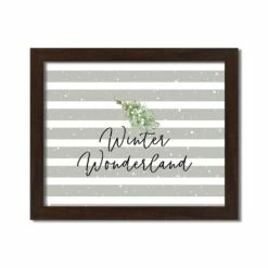 Wholesale 🥰 20" Winter Wonderland Gray Stripes Black Framed Print Wall Art by Designs Direct 🔥