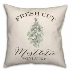 Top 10 👏 Fresh Cut Mistletoe 18x18 Throw Pillow by Designs Direct ❤️
