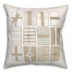 Coupon โ Neutral Gift Boxes 18x18 Throw Pillow by Designs Direct ๐