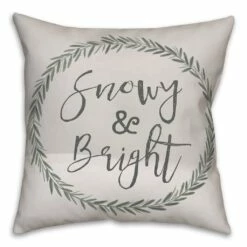 Discount 🎁 Snowy and Bright 18x18 Throw Pillow by Designs Direct 🌟
