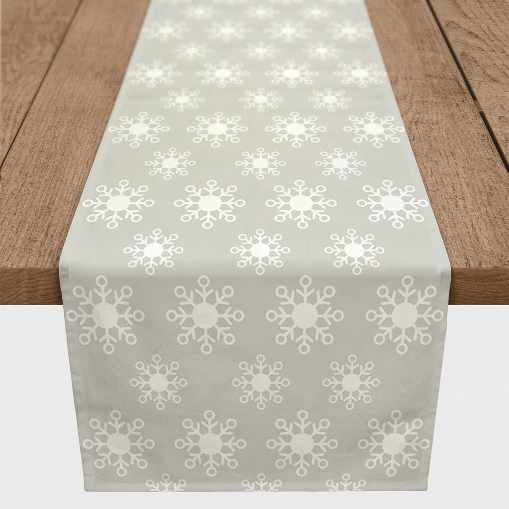 Cheap 👍 Neutral Snow Flakes 16x72 Poly Twill Table Runner by Designs Direct 💯 - Image 2