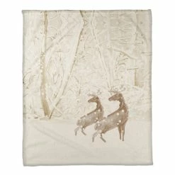 Best deal โค๏ธ Snowy Woods Deer 50x60 Coral Fleece Blanket by Designs Direct ๐