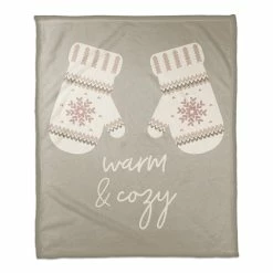 Brand new 🛒 Warm And Cozy Mittens 50x60 Coral Fleece Blanket by Designs Direct 😉