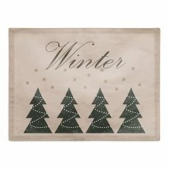 Discount ✔️ Designs Direct 🔔 Christmas Tree Snow 18" x 14" Poly Twill Placemat 😉