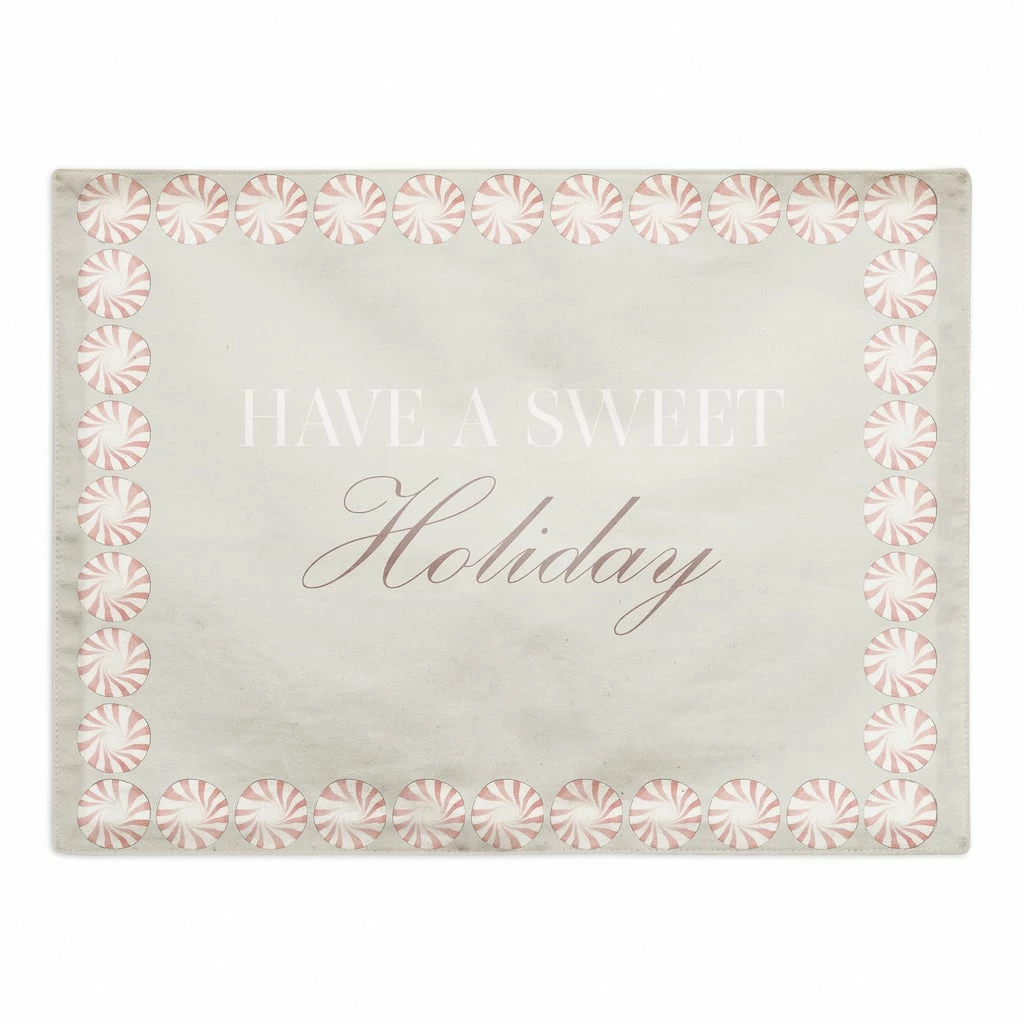 Hot Sale 🛒 Sweet Holiday Peppermint 18x14 Poly Twill Placemat by Designs Direct 👏
