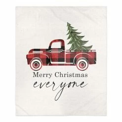 Flash Sale 🔔 Merry 🎄 Christmas Truck Sherpa Fleece Blanket by Designs Direct 🥰