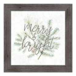 Budget 🛒 16" Merry & Bright Western Gray Framed Print by Designs Direct ✔️