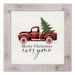 Top 10 ๐ Christmas Truck Western White Framed Print by Designs Direct ๐