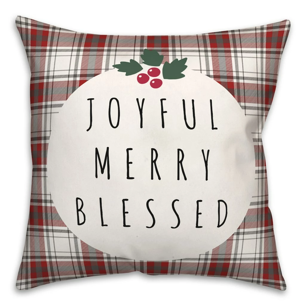 Wholesale π Joyful Merry Blessed 18x18 Throw Pillow by Designs Direct π